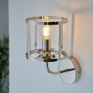 Vägglampa Endon Hopton Silver Stål Glas E14 Dimbart 1 Ljuspunkt small 5