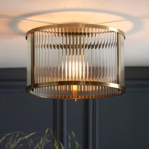 Plafond Endon Ridgeton Mässing Ø31 cm E27 Glas Stål small 3
