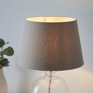 Bordslampa Endon Lyra & Cici grå glas tyg E14 42,8 cm small 6