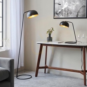 Golvlampa Endon Brair svart, mässing invändigt i skärmen, E27, 145,8 cm small 8
