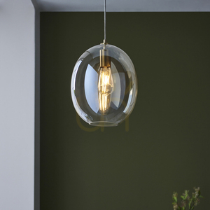 Pendant Light Endon Kelda Oval i satinmässing och champagneglas small 4