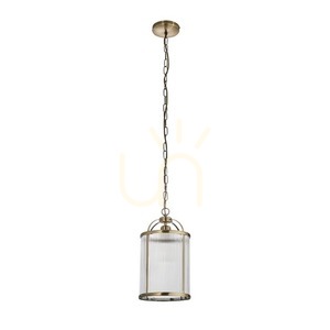 Pendant Light Endon Brass Ribbed Glass E27 Dimmable 20 cm small 1