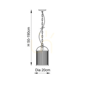 Pendant Light Endon Brass Ribbed Glass E27 Dimmable 20 cm small 2
