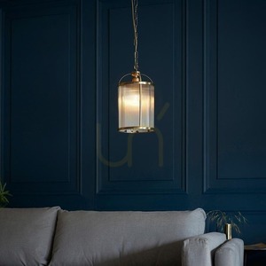 Pendant Light Endon Brass Ribbed Glass E27 Dimmable 20 cm small 4