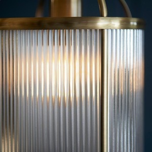 Pendant Light Endon Brass Ribbed Glass E27 Dimmable 20 cm small 7