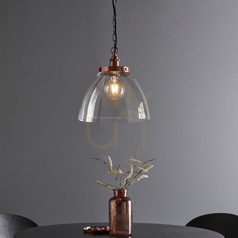 Visa Pendellampa Endon Hansen Grand Koppar 33 cm E27 Pendellampa Endon Hansen Grand Koppar 33 cm E27