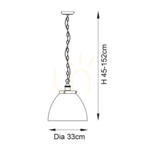 Pendellampa Endon Hansen Grand Silver E27 33 cm Stål Glas small 2