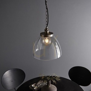 Pendellampa Endon Hansen Grand Silver E27 33 cm Stål Glas small 5