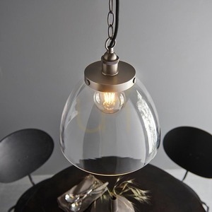 Pendellampa Endon Hansen Grand Silver E27 33 cm Stål Glas small 6