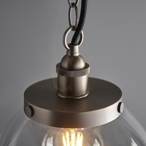 Pendellampa Endon Hansen Grand Silver E27 33 cm Stål Glas small 7