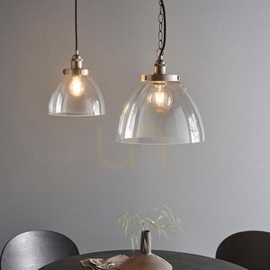 Pendellampa Endon Hansen Grand Silver E27 33 cm Stål Glas small 8