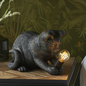 Bordslampa Endon Kitten Svart Harts Stål E14 small 1