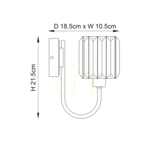 Vägglampa Endon Berenice Mässing E14 Dimbar Stål Glas small 2