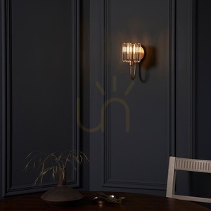 Vägglampa Endon Berenice Mässing E14 Dimbar Stål Glas small 5