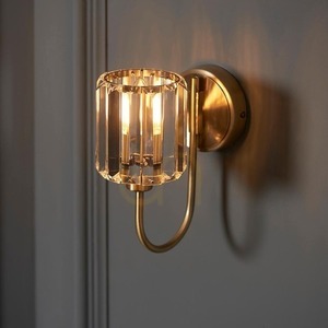 Vägglampa Endon Berenice Mässing E14 Dimbar Stål Glas small 6