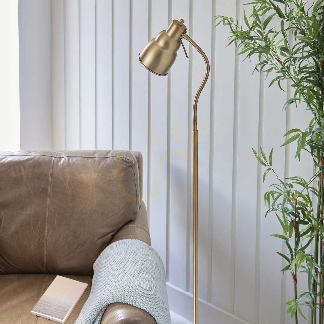 Visa Golvlampa Endon mässing stål GU10 163 cm Golvlampa Endon mässing stål GU10 163 cm