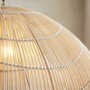 Endon Misra 109203 hängande lampskärm i naturrotting och stål 54 cm small 5