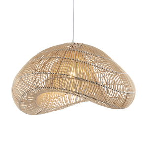Endon Misra 109203 hängande lampskärm i naturrotting och stål 54 cm small 0