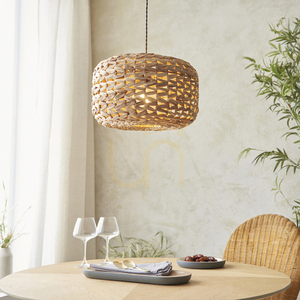 Pendant Light Endon Toca Brun Ø39 cm Stål Naturfiber E27 small 1