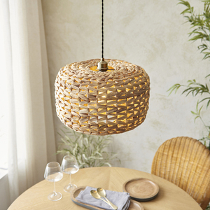 Pendant Light Endon Toca Brun Ø39 cm Stål Naturfiber E27 small 2