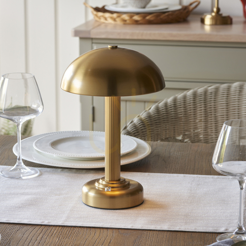 Kontrollera Uppladdningsbar bordslampa Endon Bridport LED 2 W mässing 27,7 cm 110455