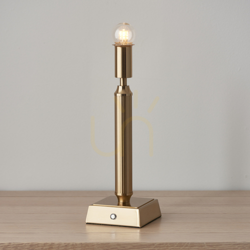 Kontrollera Bordslampa Endon Trobridge uppladdningsbar mässing LED 36,6 cm