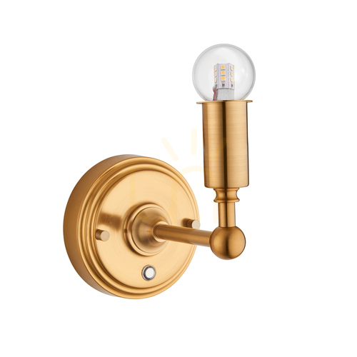 Kontrollera Endon Burley 110459 uppladdningsbar LED-vägglampa, antik mässing, 1,5 W