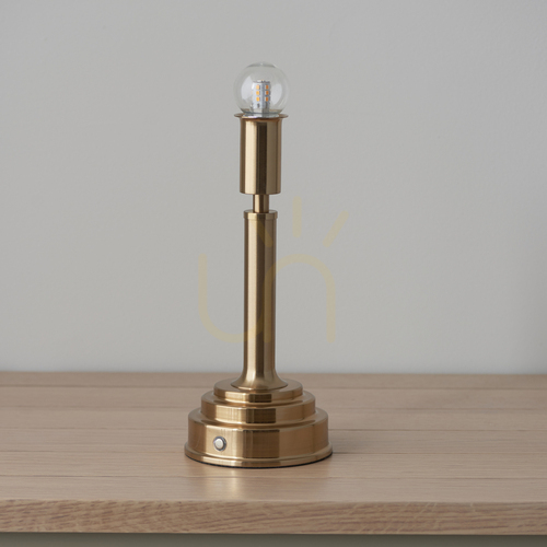 Kontrollera Uppladdningsbar bordslampa Endon Upton mässing LED 1,5 W 2700 K dimbar 30,6 cm