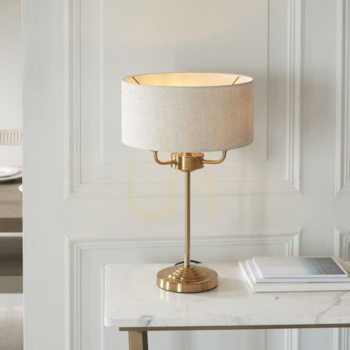 Kontrollera Bordslampa Endon Highclere mässing 3-ljus E14 50 cm