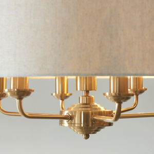 Pendellampa Endon Highclere Brass 6-ljus mässing tyg E14 small 4