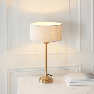 Bordslampa Endon Highclere mässing med naturfärgad skärm 3 Bordslampa Endon Highclere mässing med naturfärgad skärm small 3