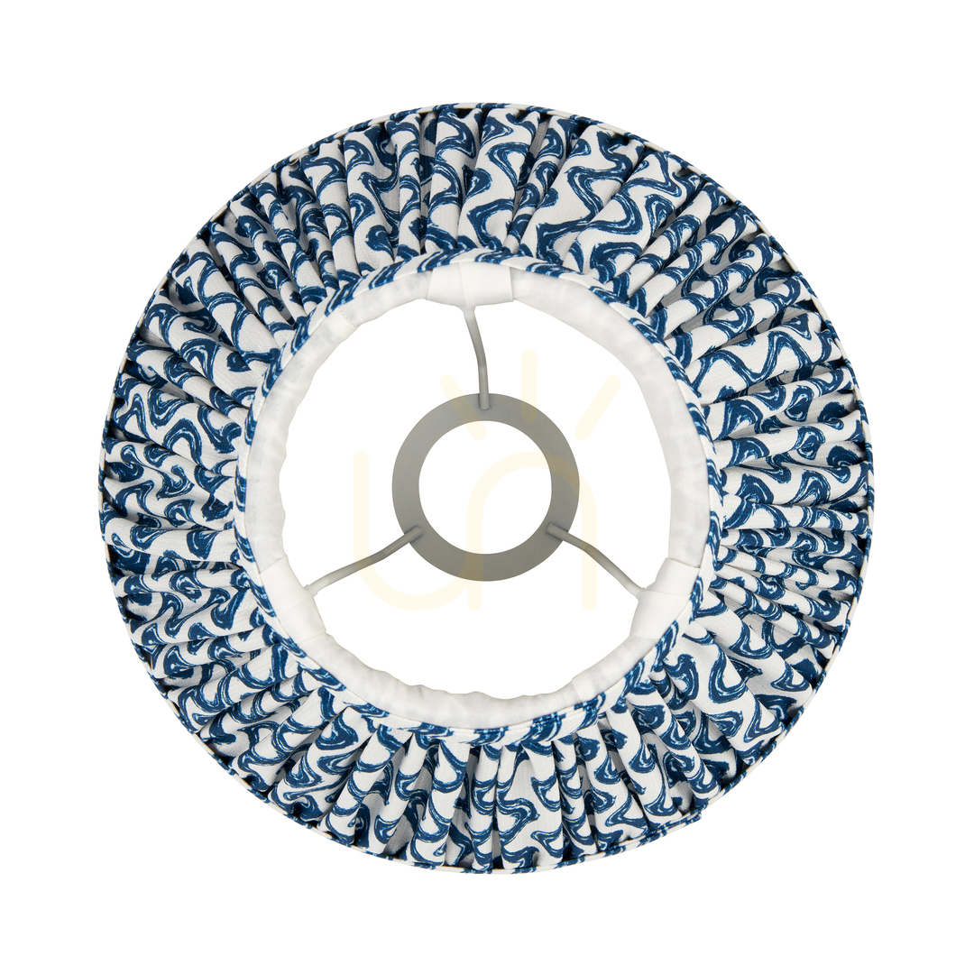 Display Lampskärm Endon Ripple Blå Tyg E27 25 cm Lampskärm Endon Ripple Blå Tyg E27 25 cm