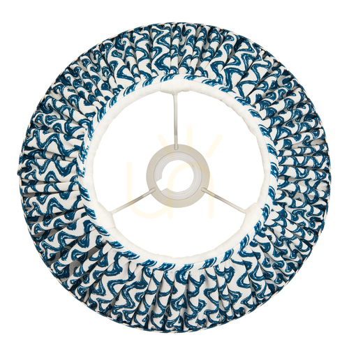 Kontrollera Veckad lampskärm Endon Ripple 111303 Marlin Blue Ø30 cm E27/B22