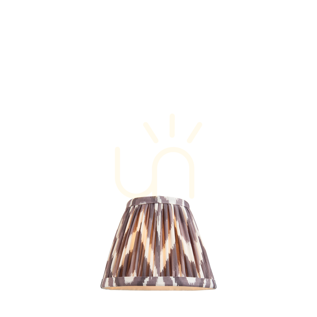 Kontrollera Lampskärm Endon Zigzag grå tyg E14 16 cm Lampskärm Endon Zigzag grå tyg E14 16 cm