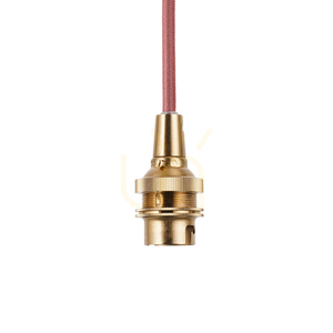 Endon Eltham pendellampa mässing röd kabel B22 small 4