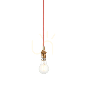 Endon Eltham pendellampa mässing röd kabel B22 small 0