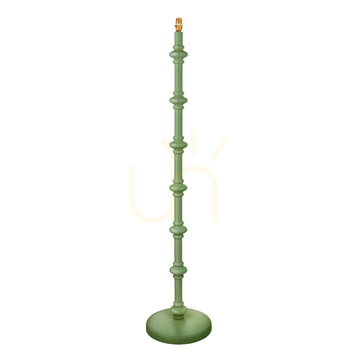 Kontrollera Stående lampa Endon Carnaby grön trä stål mässing 138 cm