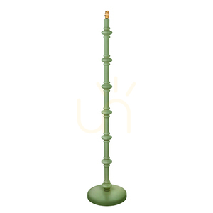 Stående lampa Endon Carnaby grön trä stål mässing 138 cm small 0