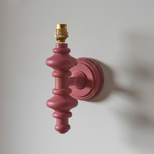 Vägglampa Endon Carnaby Pink i trä, stål och mässing small 1