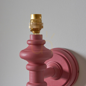 Vägglampa Endon Carnaby Pink i trä, stål och mässing small 2