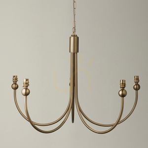 Hänglampa Endon Santiago mässing 5 ljus Ø75 cm stål small 1