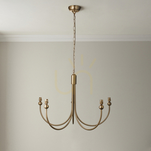 Hänglampa Endon Santiago mässing 5 ljus Ø75 cm stål small 2