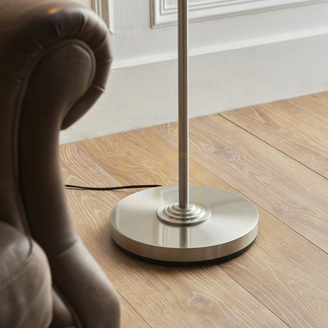 Utsikt Stålampa Endon Highclere Beige E27 Tyg 150 cm Stålampa Endon Highclere Beige E27 Tyg 150 cm