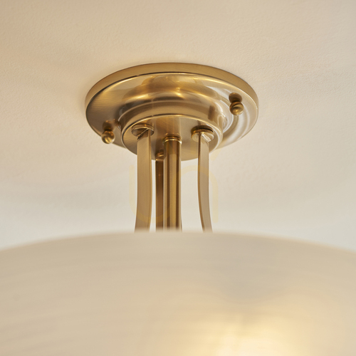 Kontrollera Plafond Endon Welles mässing glas 3-ljus E27 dimbar 41 cm