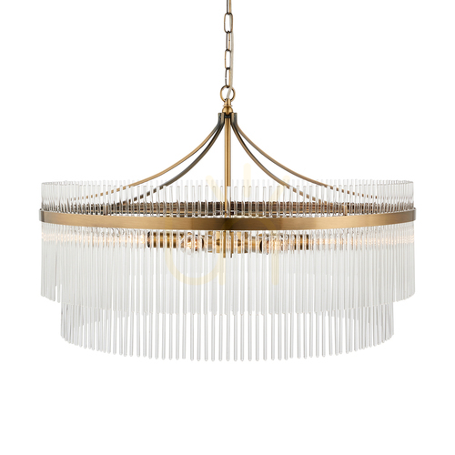 Kontrollera Endon Marietta Grand ljuskrona, antik mässing, 7×E14, Ø 70 cm