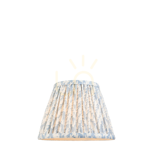 Kontrollera Endon Leaf Shell Bay Blue lampskärm i tyg 20 cm E14/B22 112915