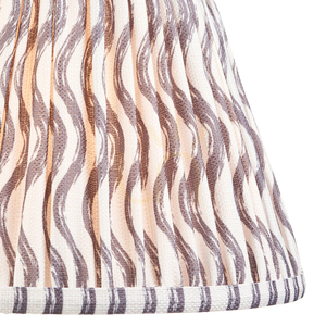 Lampskärm Endon Ripple 25 cm konisk plisserad, pärlgrå, linnelook, E27/B22 small 1