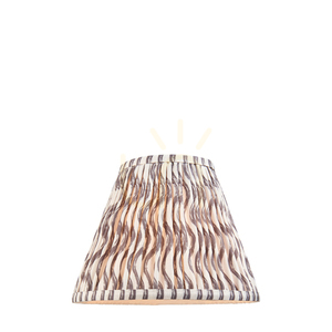 Lampskärm Endon Ripple 25 cm konisk plisserad, pärlgrå, linnelook, E27/B22 small 0