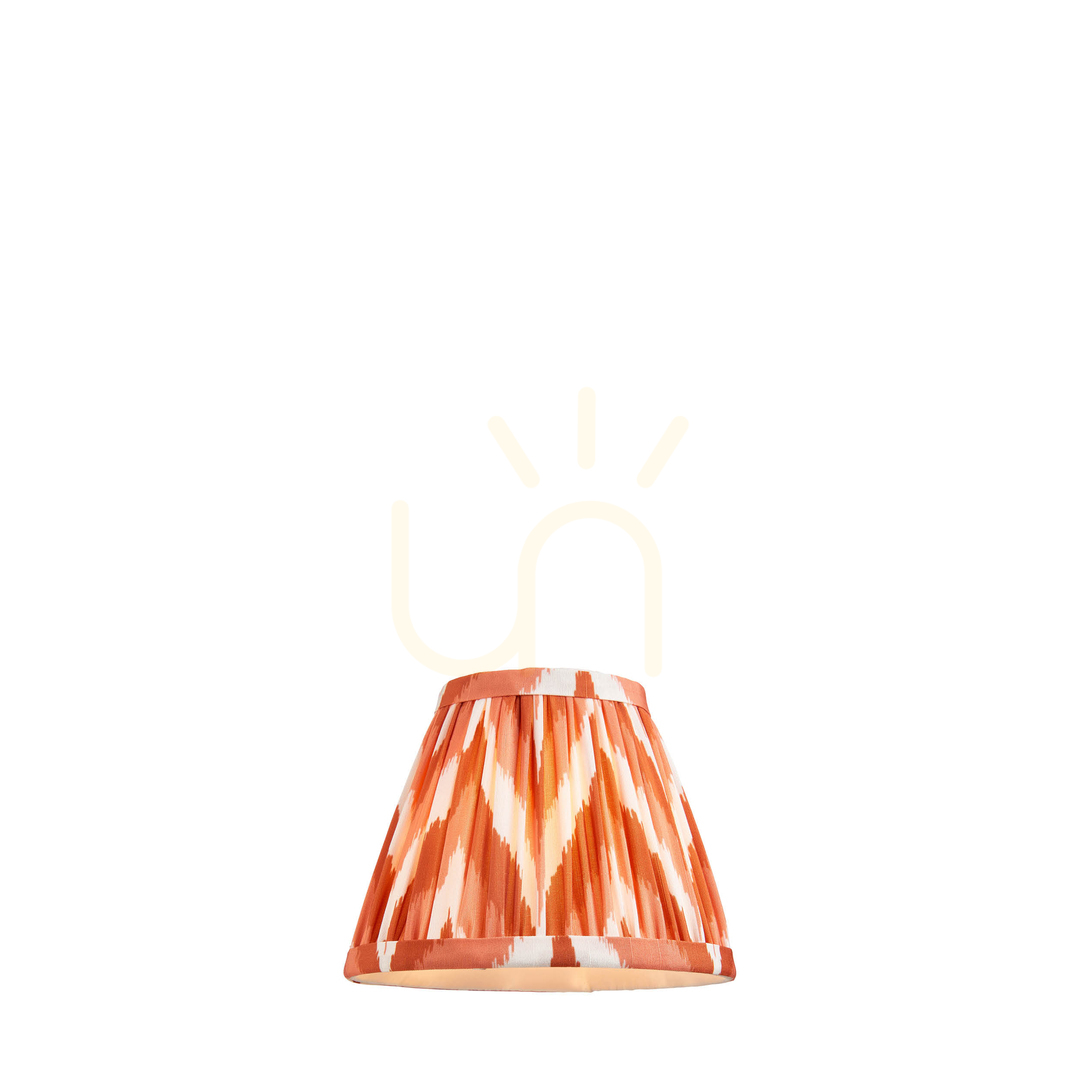 Kontrollera Lampskärm Endon Zigzag Orange Aprikos Tyg E14 16 cm Lampskärm Endon Zigzag Orange Aprikos Tyg E14 16 cm