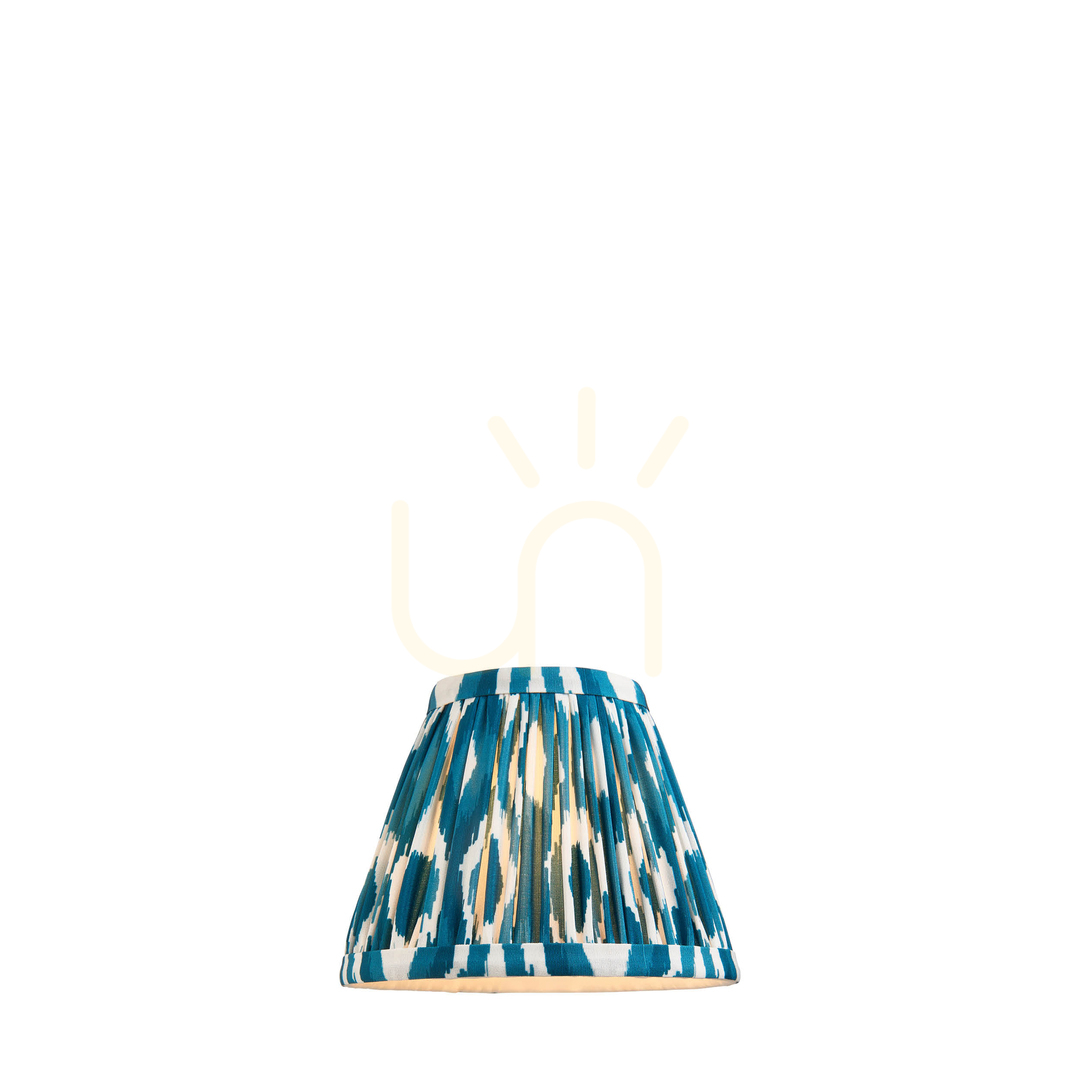 Endon Ikat lampskärm i Marlin Blue-tyg, 16 cm